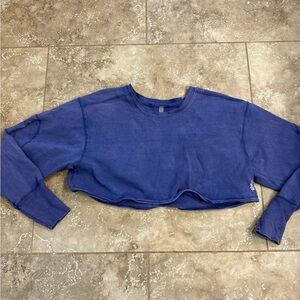 Free People cropped blue Indigo Pullover